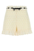 Valentino Garavani Women Ivory Lace Shorts