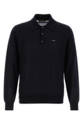 Prada Men Midnight Blue Wool Polo Shirt