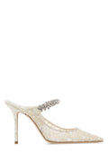 Jimmy Choo Women Embellished Mesh Bing 100 Mules