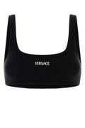 Versace Women Black Stretch Cotton Bra