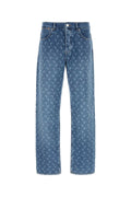 Marine Serre Men Printed Denim Jeans