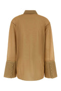 Oseree Women Gold Nylon Shirt