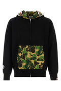 Bape Men Black Cotton Abc Camo Shark Sweatshirt