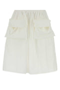 Miu Miu Women White Cotton Blend Skirt