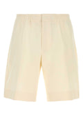 Zegna Men Ivory Linen Bermuda Shorts