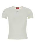 Diesel Women White Stretch Cotton T-Shirt