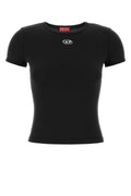 Diesel Women Black Stretch Cotton T-Shirt