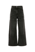 The Attico Women Dark Grey Denim Wide-Leg Jeans