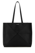 Loewe Women Black Leather Medium Puzzle Fold Shopping Bag