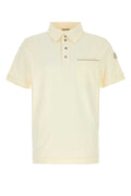 Moncler Men Cream Stretch Piquet Polo Shirt