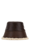 Stella Mccartney Women Brown Synthetic Leather Bucket Hat