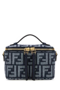 Fendi Women Embroidered Denim Fendi Vanity Handbag