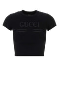 Gucci Women Black Cotton Blend T-Shirt