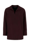S Maxmara Women Aubergine Poplin Cristel Blouse