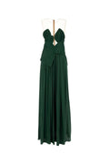 Costarellos Women Dark Green Georgette Serenne Long Dress