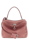 Balenciaga Women Dark Pink Leather Mini Rodeo Handbag