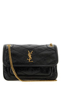Saint Laurent Women Black Leather Mini Niki Shoulder Bag