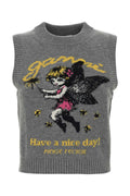 Ganni Women Grey Wool Blend Vest