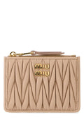 Miu Miu Women Pink Nappa Leather Card Holder