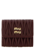 Miu Miu Women Burgundy Leather Wallet