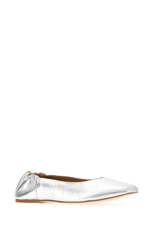 A.P.C. Women Silver Leather Juliet Ballerinas