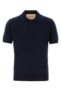 Valentino Garavani Men Midnight Blue Wool Polo Shirt