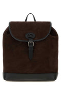 Valentino Garavani Men Dark Brown Suede Vlogo Signature Backpack