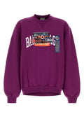 Balenciaga Men Purple Cottons Sweatshirt