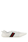 Gucci Men White Leather And Suede Flex Sneakers