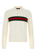 Gucci Men Ivory Cashmere Polo Shirt