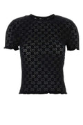 Gucci Women Black Gg Cotton Blend T-Shirt