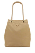 Prada Women Beige Re-Nylon Large Prada Mariner Bucket Bag