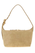Miu Miu Women Beige Suede Shoulder Bag