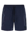 Giorgio Armani Men Navy Blue Stretch Nylon Swimming Shorts