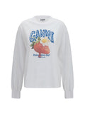 Ganni Women Strawberry Long-Sleeve Cotton T-Shirt