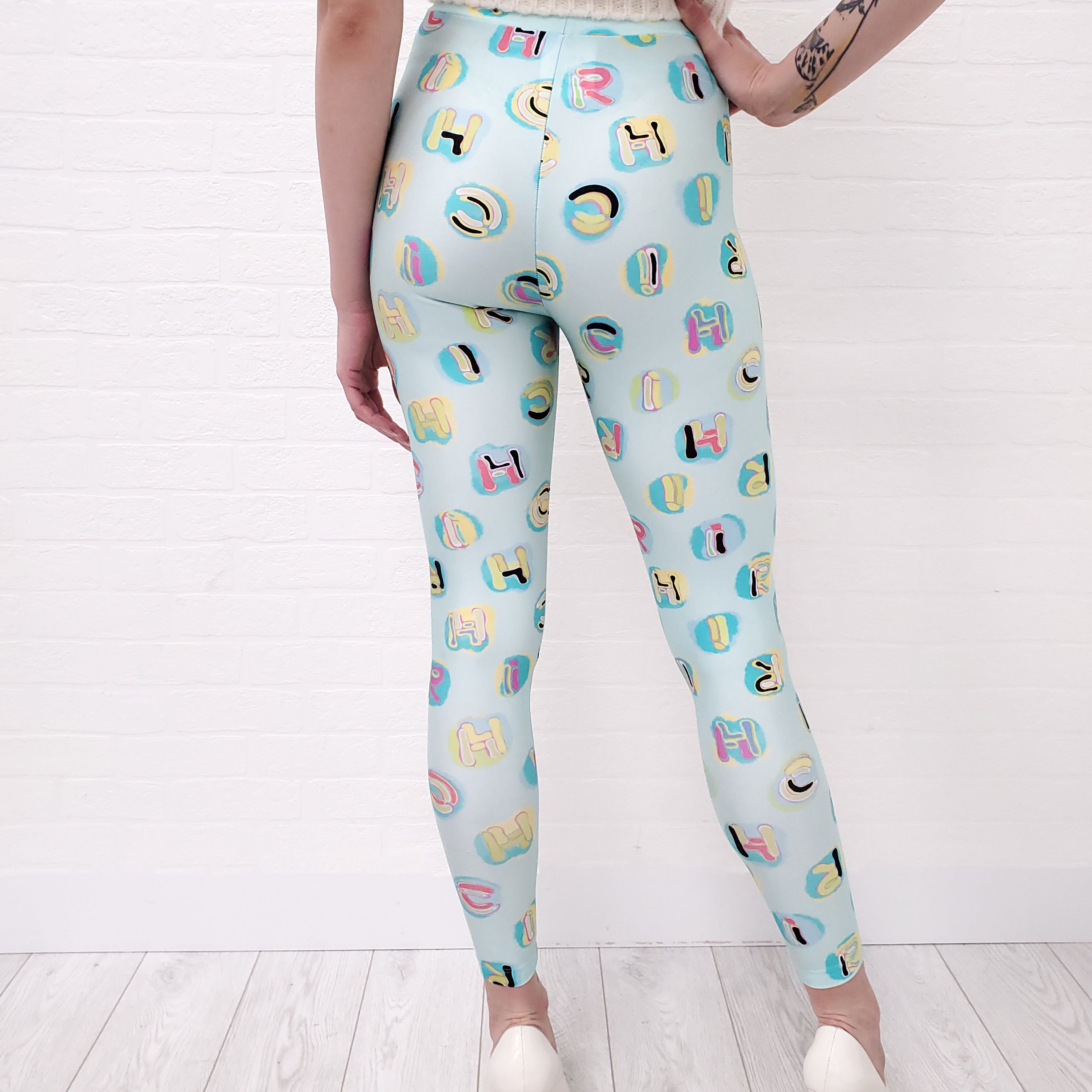 ALESSANDRA RICH GRAPHIC LEGGINGS - SIZE 38