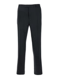 Gucci Men Black Tailored Pants With Gg Logo Embroidered On The Back In Wool Man