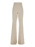 Sportmax Women 'Lea' Beige Flared Pants In Tech Fabric Stretch Woman