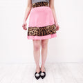 DOLCE & GABBANA PINK LEOPARD SKIRT WITH LACE LINING - SIZE 38