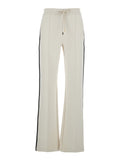 S Maxmara Women 'Vento' White Pants With Drawstring Waist And Side Striped Detail In Cotton Blend Woman