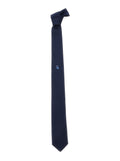 Ferragamo Men Blue Tie With Logo On The Front In Silk Man