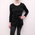 ETRO BLACK TOP WITH BEADING AND RUCHING DETAIL - SIZE 46