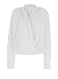Dries Van Noten Women White V-Neck Blouse With Long Sleeves In Cotton Woman