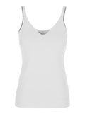 Brunello Cucinelli Women White Top With V-Neck And Monile Details On The Edges In Cotton For Women