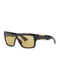 Bottega Veneta Women Brown Aviator Sunglasses With Square Lenses And Metal Plates On The Side In Plastic For Women