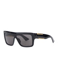 Bottega Veneta Women Black Aviator Sunglasses With Square Lenses And Metal Plates On The Side In Plastic For Women