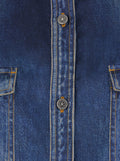 Golden Goose Women Blue Long-Sleeved Shirt With Classic Collar And Vintage Effect In Denim For Women
