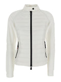 Moncler Grenoble Women White Cardigan With Stand-Up Collar And Logo On The Sleeve In Tech Fabric Woman