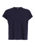 Versace Men Blue 'Vintage' T-Shirt With Round Neck And Front Logo For Men