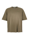 Golden Goose Men Brown Round Neck T-Shirt With Logo Lettering Embroidery On The Front In Cotton For Men